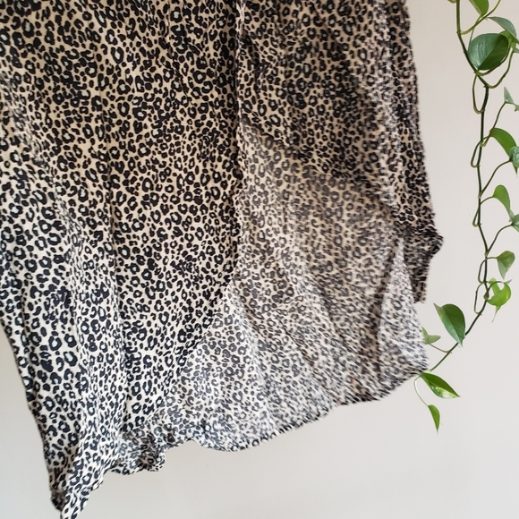 NEW AE American Eagle Leopard Animal Print Wrap Skirt Viscose Small Preppy - Picture 7 of 11